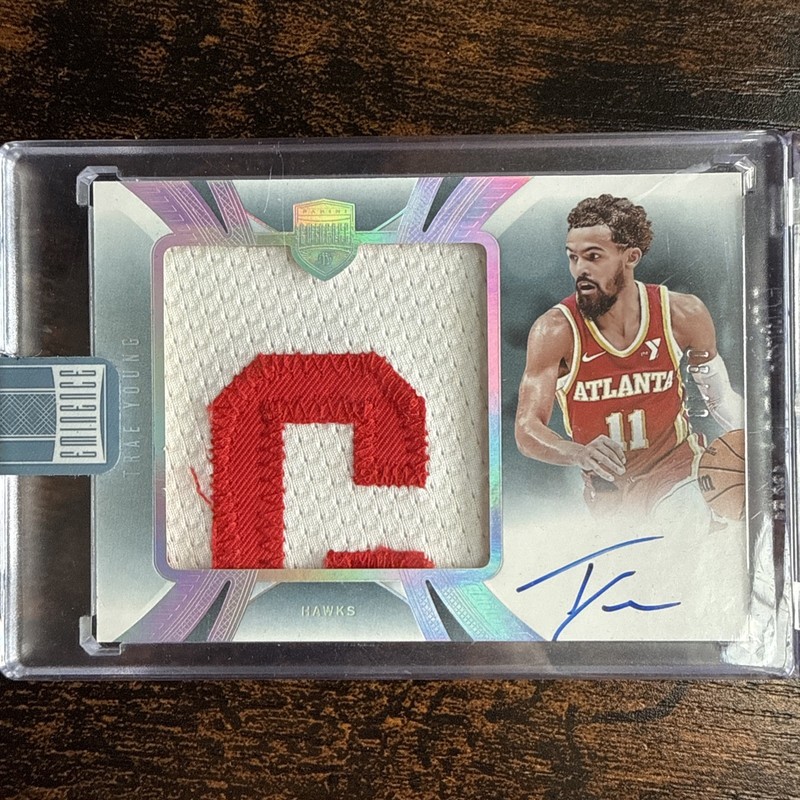 2024/25 Panini Eminence Trae Young Game Used Jumbo Patch Auto Logo 8/10 Hawks