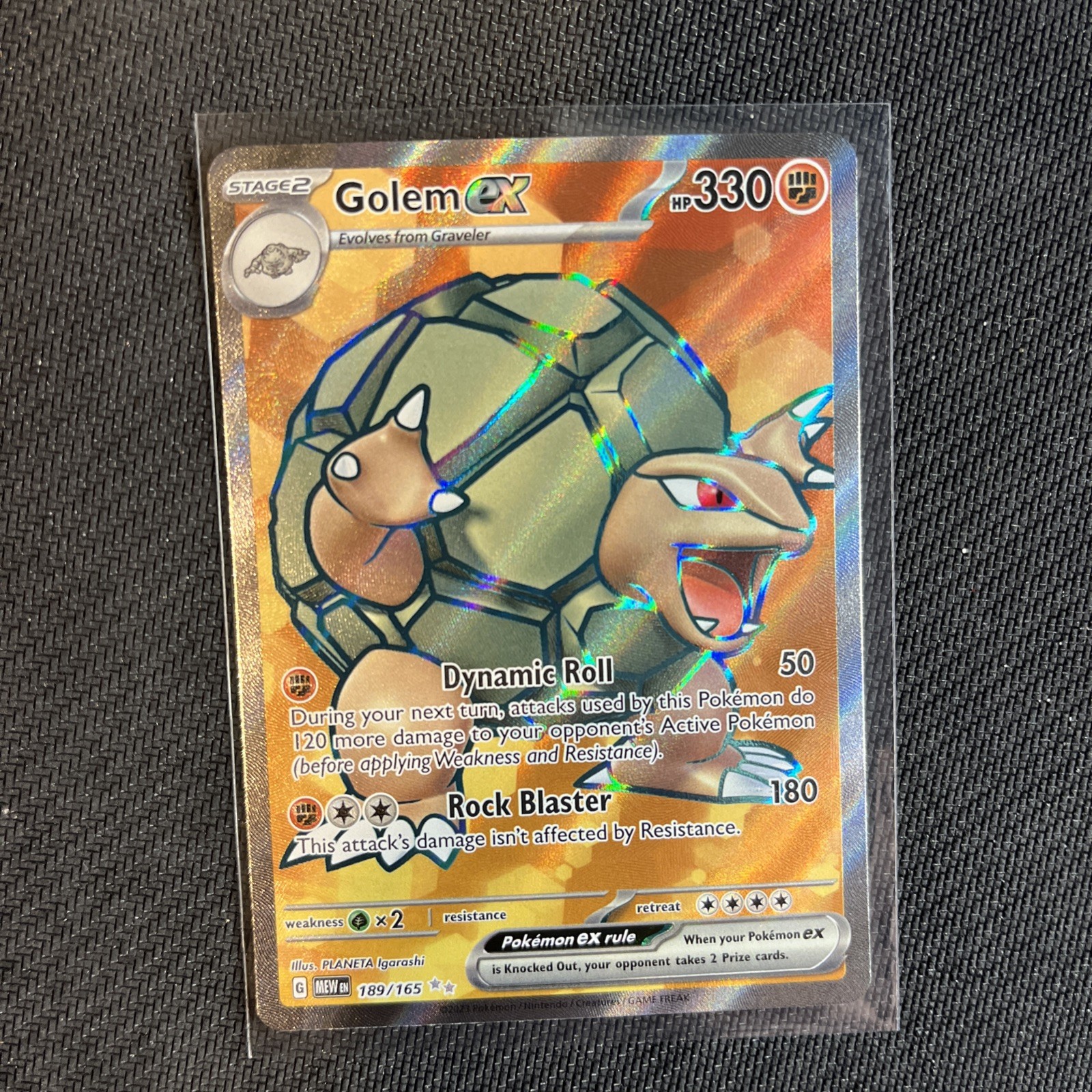 Golem ex Full Art NM 189/165 Scarlet & Violet 151 Pokemon Card