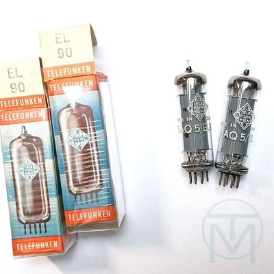 2x Telefunken 6AQ5 EL90 (= 6005 N727 ~6V6GT) Berlin, Diamond, NIB/100%/Matched