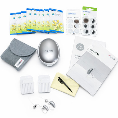 Signia Pure 10 NX Hearing Aids with Accessories And Manual