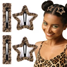4Pcs Star Hair Clips, Y2K Hair Accessories, Snap Hair Clips for Women Girls Rave
