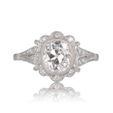 1.60 CT White Cushion Cut CZ Art Deco Wedding Ring in 925 Sterling Silver.
