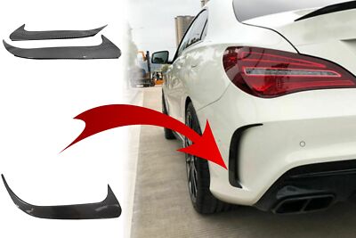 Heckstoßfängerklappen Seitenfinnen Flips für Mercedes CLA W117 2014-2018 Carbon