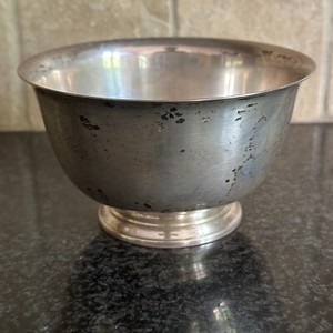 Vintage Paul Revere Reproduction Rogers Sterling Silver Bowl Footed Dish 3"x5"