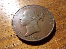 1844 Jersey 1/13th One Thirteenth Shilling Coin | Fine Collectable Better Grade