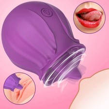 Licking-Vibrator-Nipple-Clit-Licking-Women-Rechargeable-Toy-use Lubricants Rose