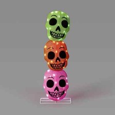 New Hyde Eek Stacked Skulls LED 36 Indoor Outdoor Halloween Decor with Lights