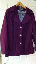 Womens Wool Mix Fever London Plumb Jacket. Size 14.