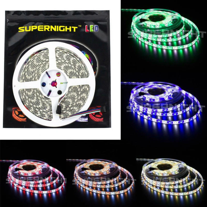 Waterproof 5M 16.4FT 5050 RGBW RGB + Cool White 300LEDs LED Strip Light 5Pin - Image 2 of 4