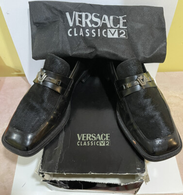 Versace Classic V2 Vintage Cowhide Shoes Men Size 44 1/2  display picture 2