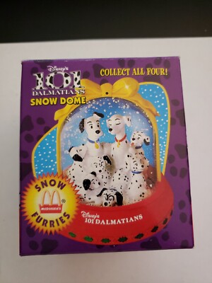 Vintage Disney 101 Dalmations Snowglobe Snow Dome by McDonald 1996 Snow Furries