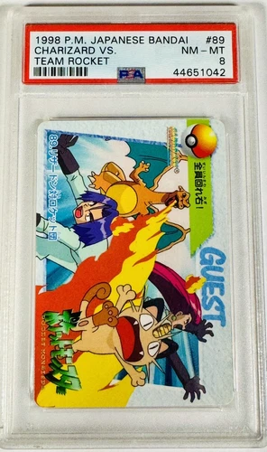 PSA 8 Charizard VS Team Rocket Bandai Carddass Vending #89 Japanese Pokémon MINT