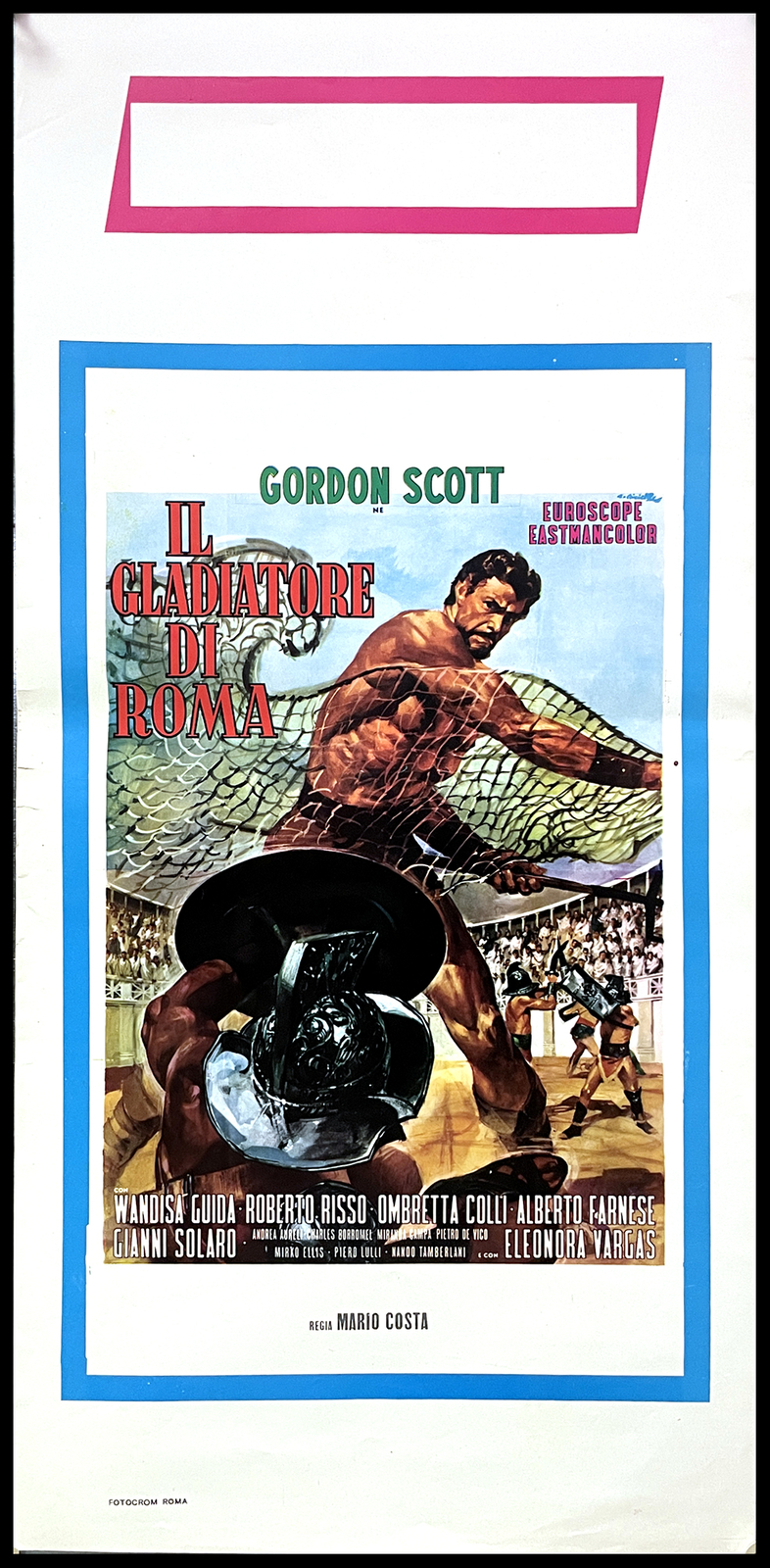 Locandina originale film Il gladiatore di Roma (1962) - Regia di Mario Costa