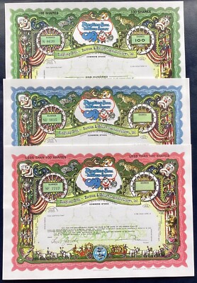 3 x Farbkopien Ringling Bros. - Barnum & Bailey Aktien