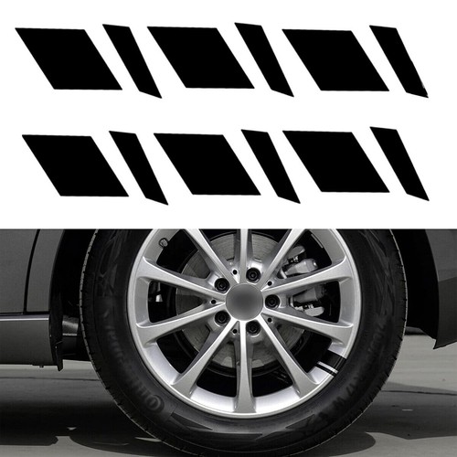 6x Black Reflective Sticker Car Wheel Rim Vinyl Decal Accessories For ...