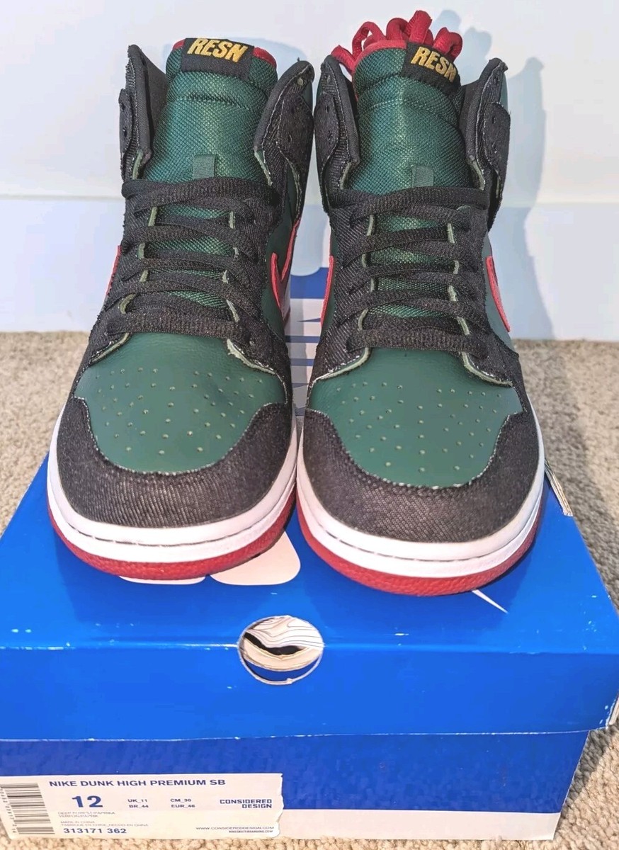 2009 Nike Dunk High Premium Gucci RESN Size 12 313171-362 Forest