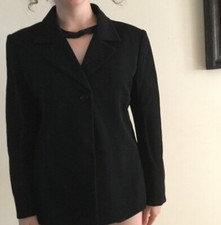 MOSCHINO black 25%LAMA75%RAYON Made In ITALY skirt suit size USA 6-10 EU I 44