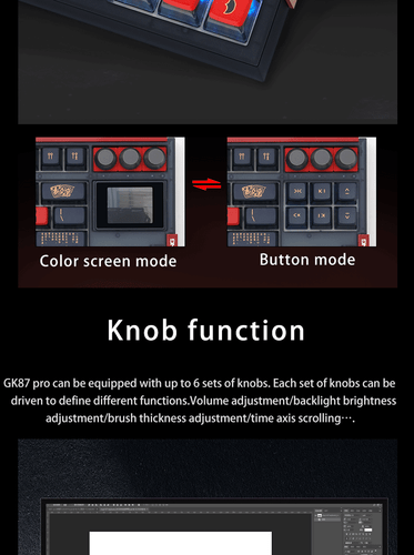 3-Mode Wireless Mechanical Keyboard Full-Key Hot-Swappable 1.7inch RGB Screen - Picture 16 of 29