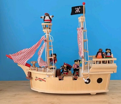 Tidlo Paragon Piratenschiff aus Holz Kinder Spielzeug