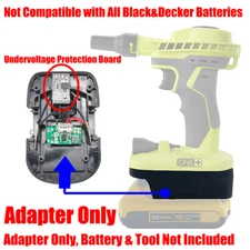 for DeWalt 20v Li-ion Battery : for Ryobi 18v Adapter w/LowVoltage Discharge BMS