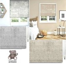 New Crushed Velvet Roller Blind Trimable Soft Touch Fabric Easy Fitting Blinds