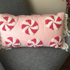 Snow Day Cozy Home Co. Peppermint Candy Throw Decorative Pillow-APPROX 22" X 12"