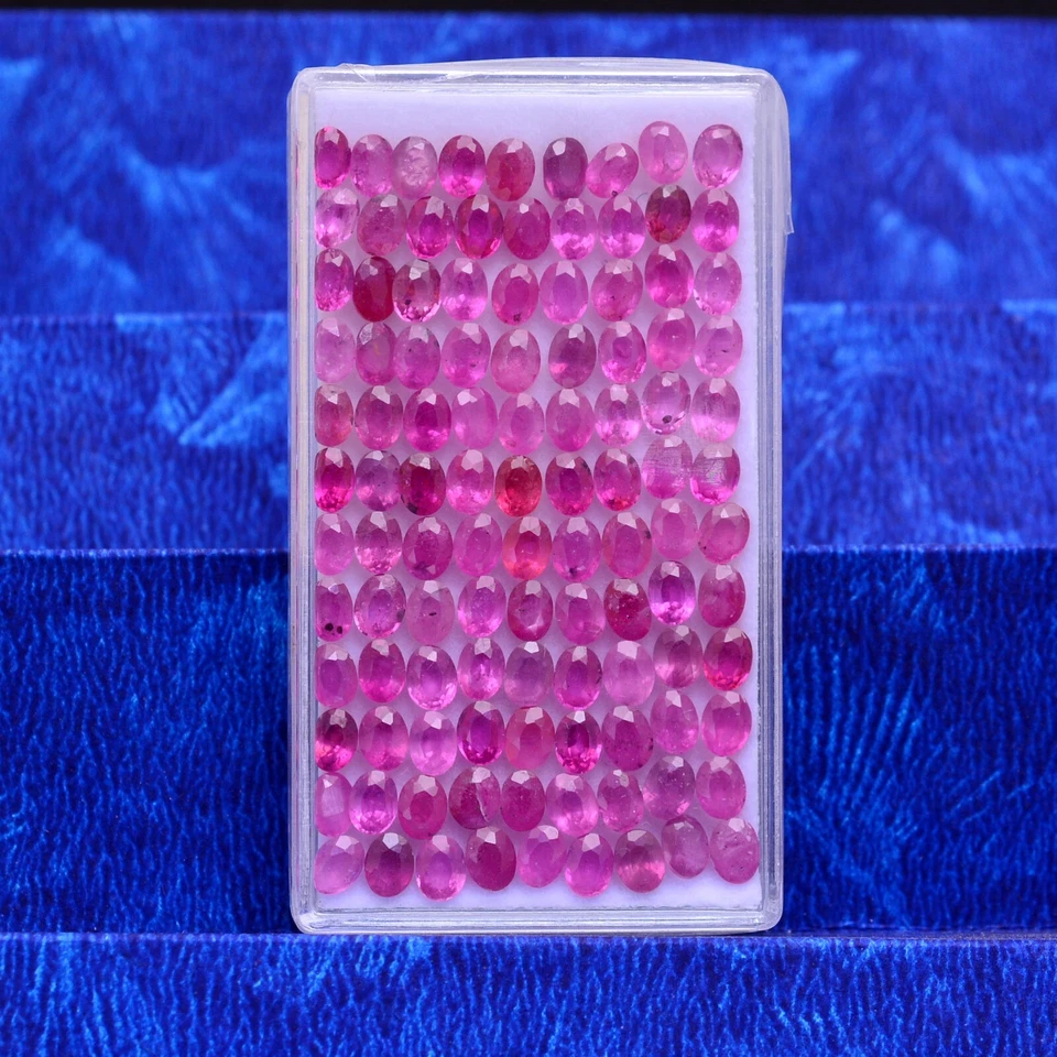 12 Pcs Natural Ruby Top Quality Oval Faceted Cut Loose Gemstones Lot~4mmx3mm - Image 2 of 2