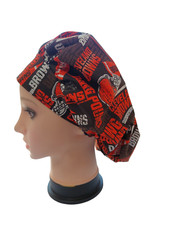 Bouffant surgical scrub hat cap women brown orange cleveland browns dawg pound
