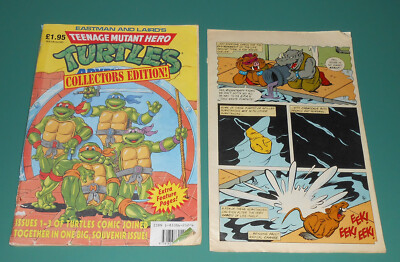 Vtg 1990 Eastman & Laird's TMNT Teenage Mutant Hero Turtles UK England Editions