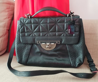 MIMCO BLACK LEATHER VENETIAN SATCHEL HAND CROSSBODY BAG DUST BAG new 💟 