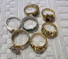 Vintage To Now Costume Jewelry Ring Lot Wholesale Resale Crafting Destash +35pc