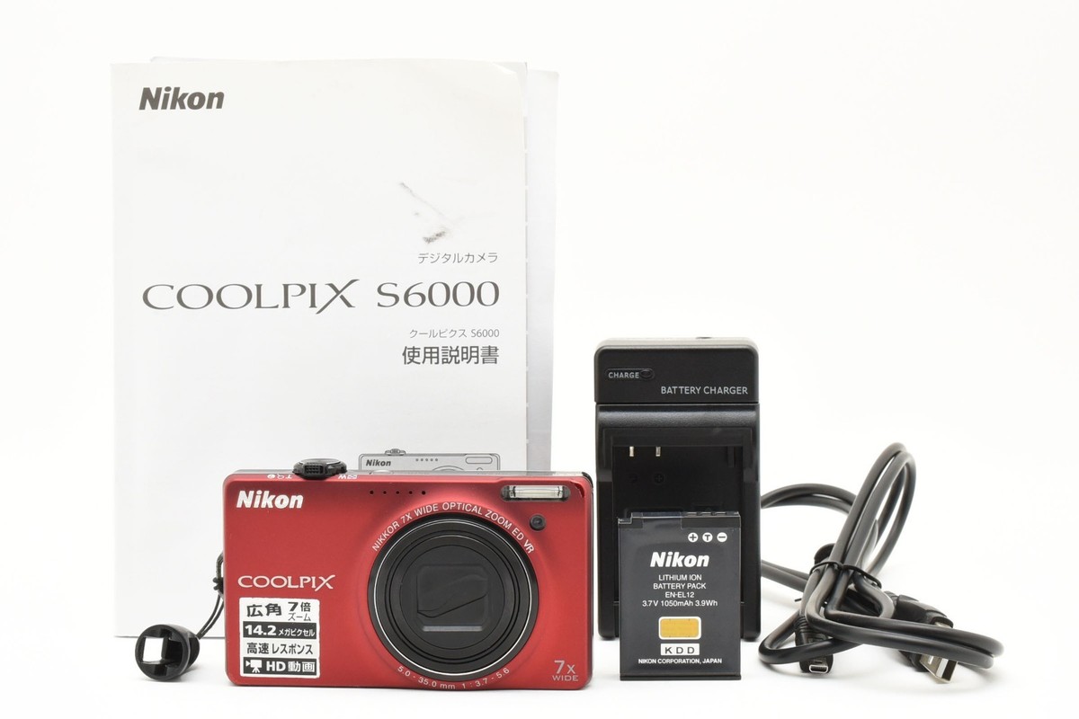 【週末限定値下げ】【美品】Nikon COOLPIX S6000 レッド NEAR MINT] Nikon COOLPIX S6000 14.2MP Digital Camera Red From