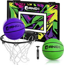 over the Door Mini Basketball Hoop: 18X12 Shatterproof Backboard, 2 Mini Basketb