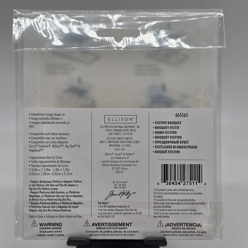 Festive Bouquet Poinsettia Sizzix Thinlits Thin Metal Die Set Tim Holtz 665565 - Image 2 of 4