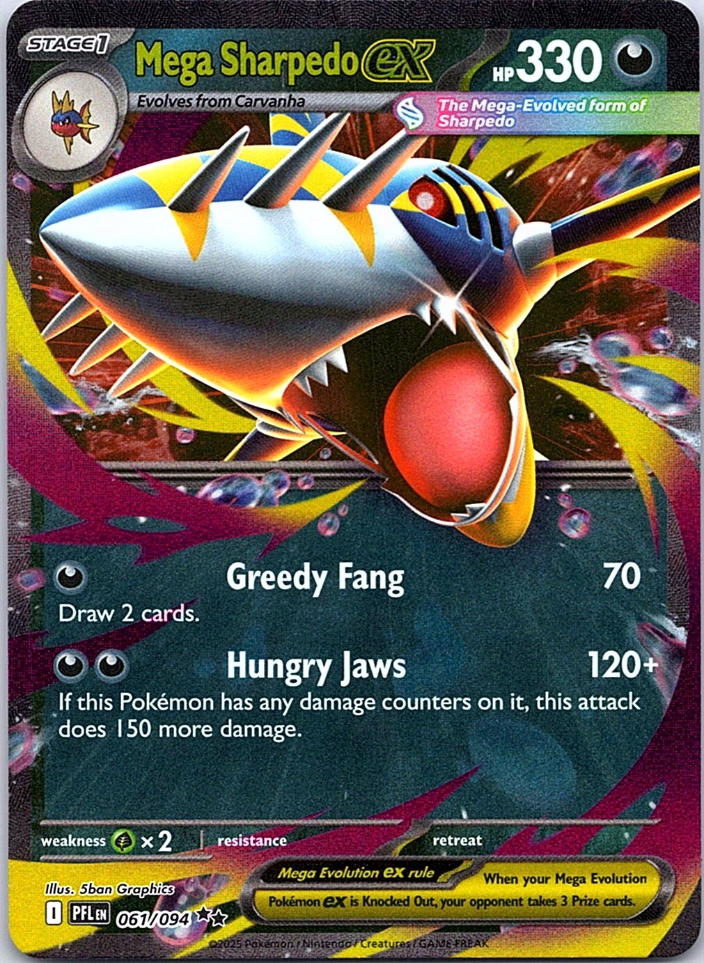ME02: Phantasmal Flames #061/094 Mega Sharpedo ex