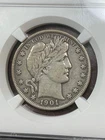 NGC VF35 1901 BARBER HALF DOLLAR BEAUTIFUL ORIGINAL SURFACES