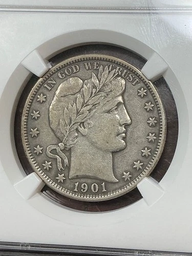 NGC VF35 1901 BARBER HALF DOLLAR BEAUTIFUL ORIGINAL SURFACES