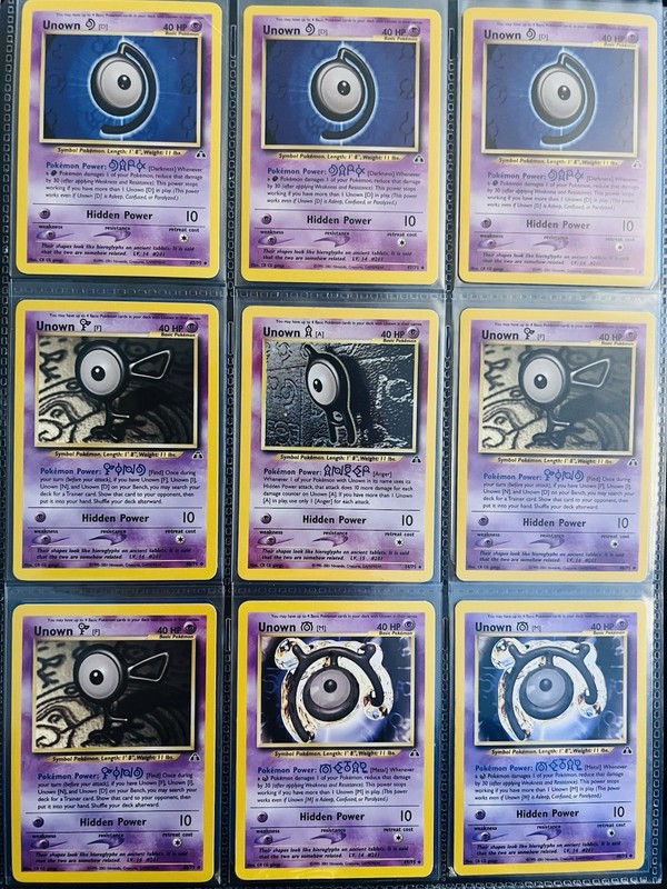 2002 Pokemon Neo Destiny Series Unown Cards Vintage Set TCG WOTC ⁉️❔❓30+ Cards