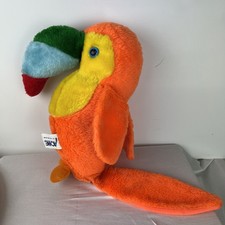 Vtg Acme TOUCAN plush 1983 Orange Stuffed Animal Tropical Bird 18" includes Tail