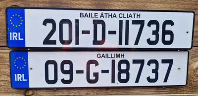 2 Authentic Irish License Plate   Galway & Dublin   Collectible Irish Heritage