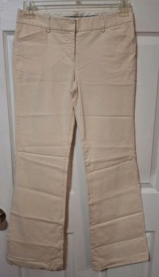 Express Editor Pants Womens 4R Buff Ivory Flare Dress Trouser Stretch 31x31