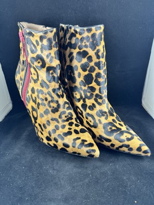 Veronica Beard Lisa Women's Ankle Boots Leopard Stilettos NWOB