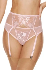 Gorteks Coco Pink Garter Belt Tulle High Waist Suspender Belt Sheer Lingerie
