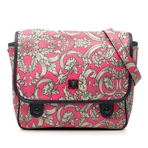 Loewe Anagram Leather Shoulder Bag Women Pink One Size