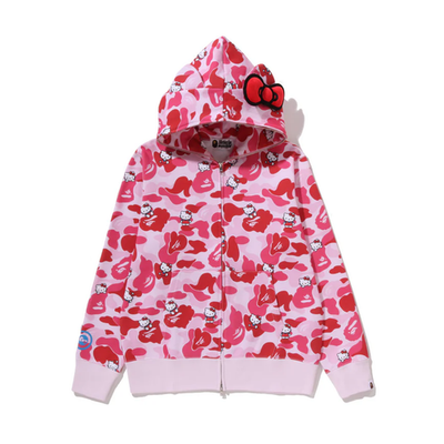 BAPE x Sanrio Characters Hello Kitty Camo Full Zip Hoodie (Ladies