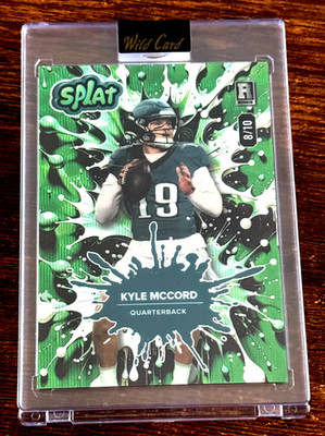 KYLE McCORD 2025 WILD CARD SPLAT GREEN COLOR MATCH ROOKIE # 08/10 EAGLES