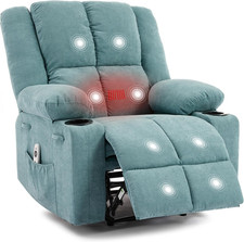 Manual Recliner Chair with Vibration Massage and Lumbar Heating for Adults,Singl