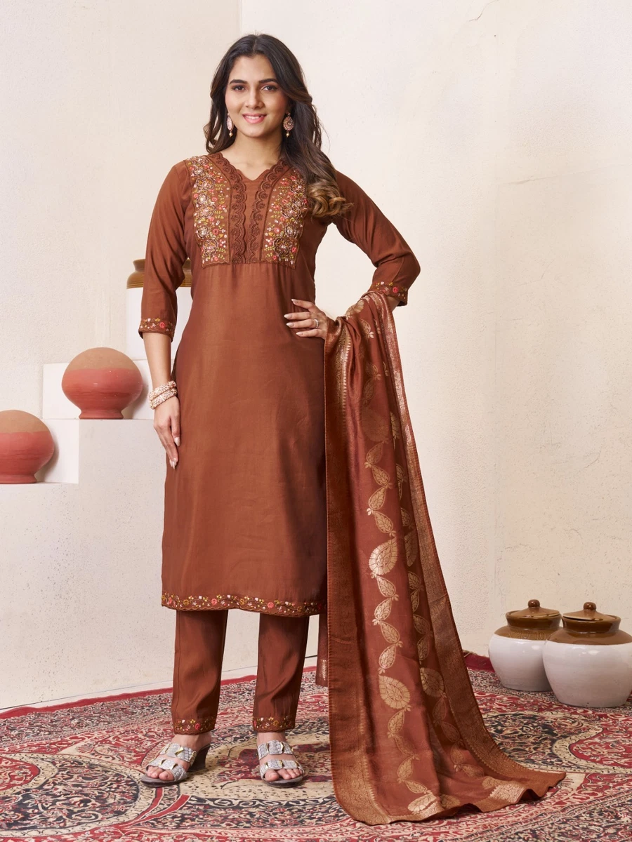 Tunique Femme Indienne Kurta Brodée – 100% Coton, Taille M, Manches Courtes, Ethnique Et Colorée