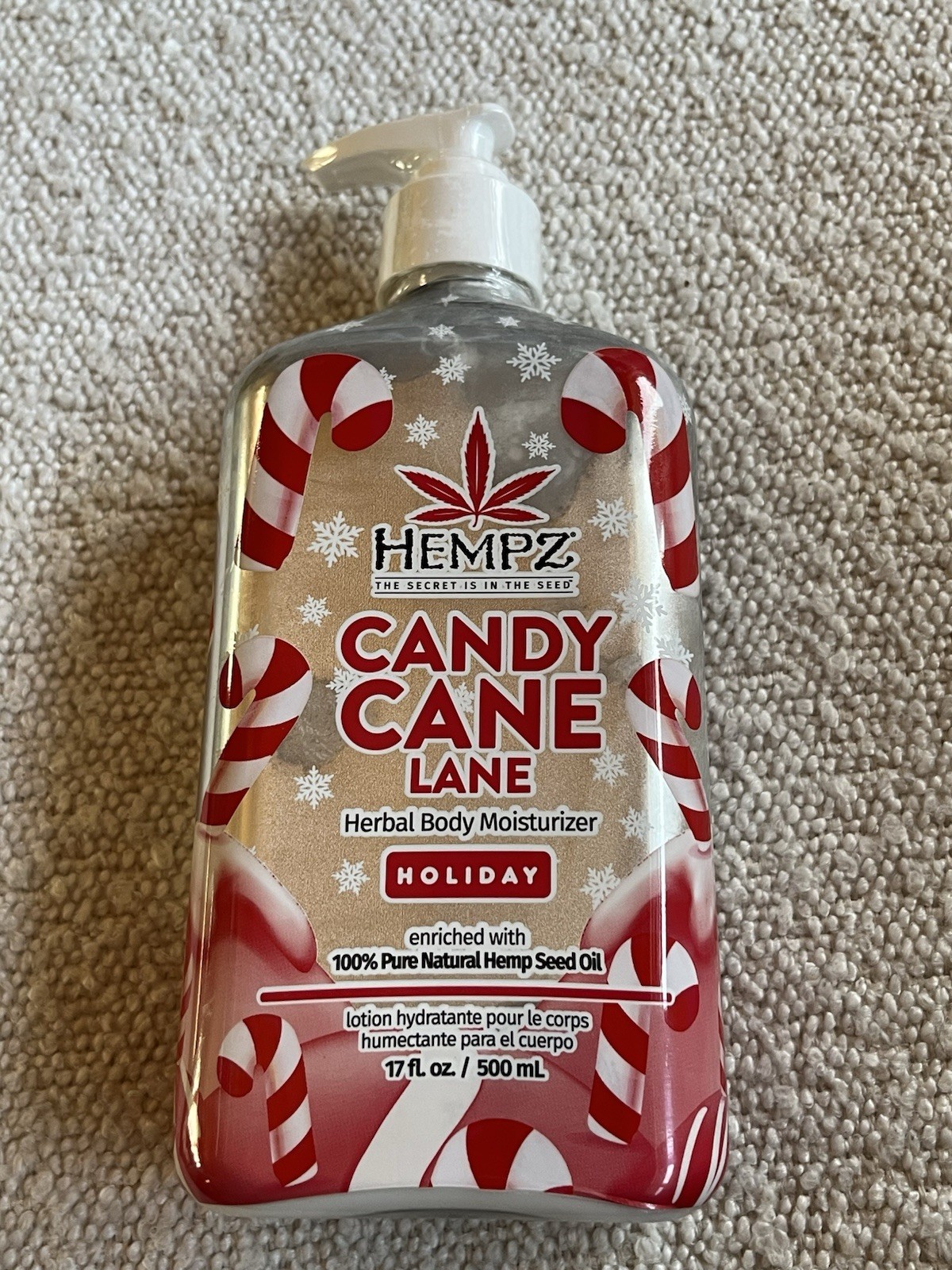 Hempz Candy Cane Lane Holiday Herbal Body Moisturizer 17 fl oz - Factory