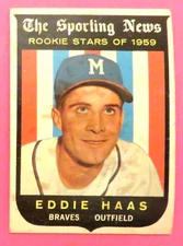 1959 Topps, Milwaukee Braves - EDDIE HAAS #126 (RC)